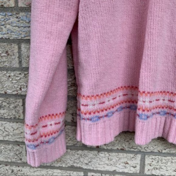 Vintage fair isle DanverHayes Super Soft Pink Sweater Top size women XL - Picture 4 of 10